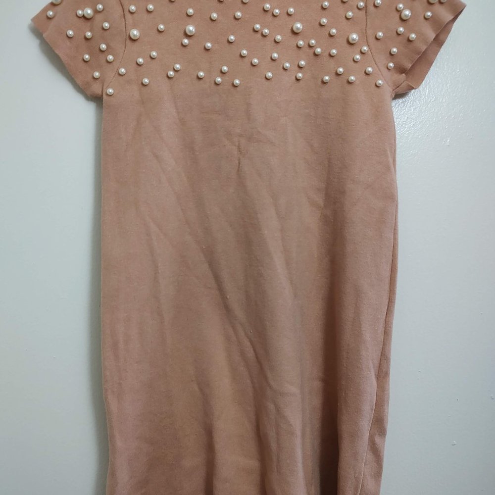 Zara Blush pink Pearl Dress Size M
